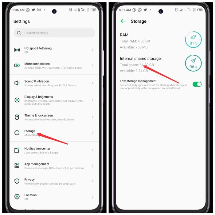 instagram keeps logging out- android storage