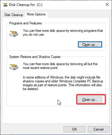 remove system restore points