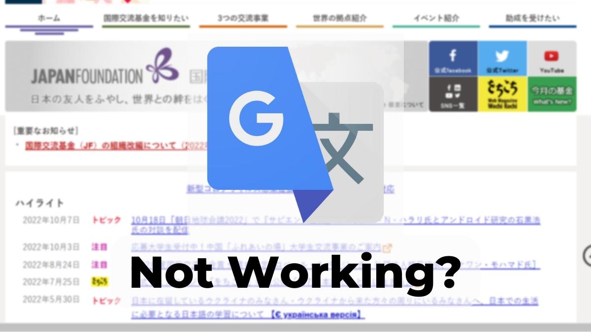 How to Fix Google Chrome Translate Not Working