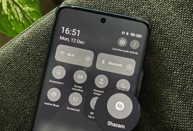 Shazam Quick Settings tile
