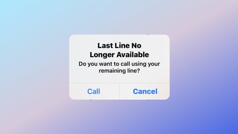 last line no longer available on iphone error message