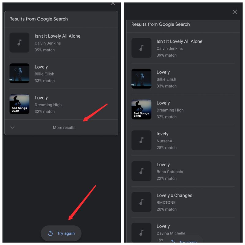 search a song by humming-music results 