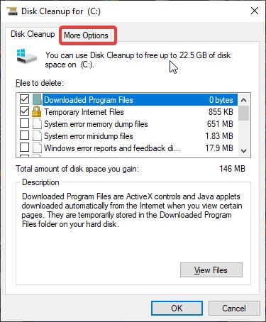 more options to remove restore points 
