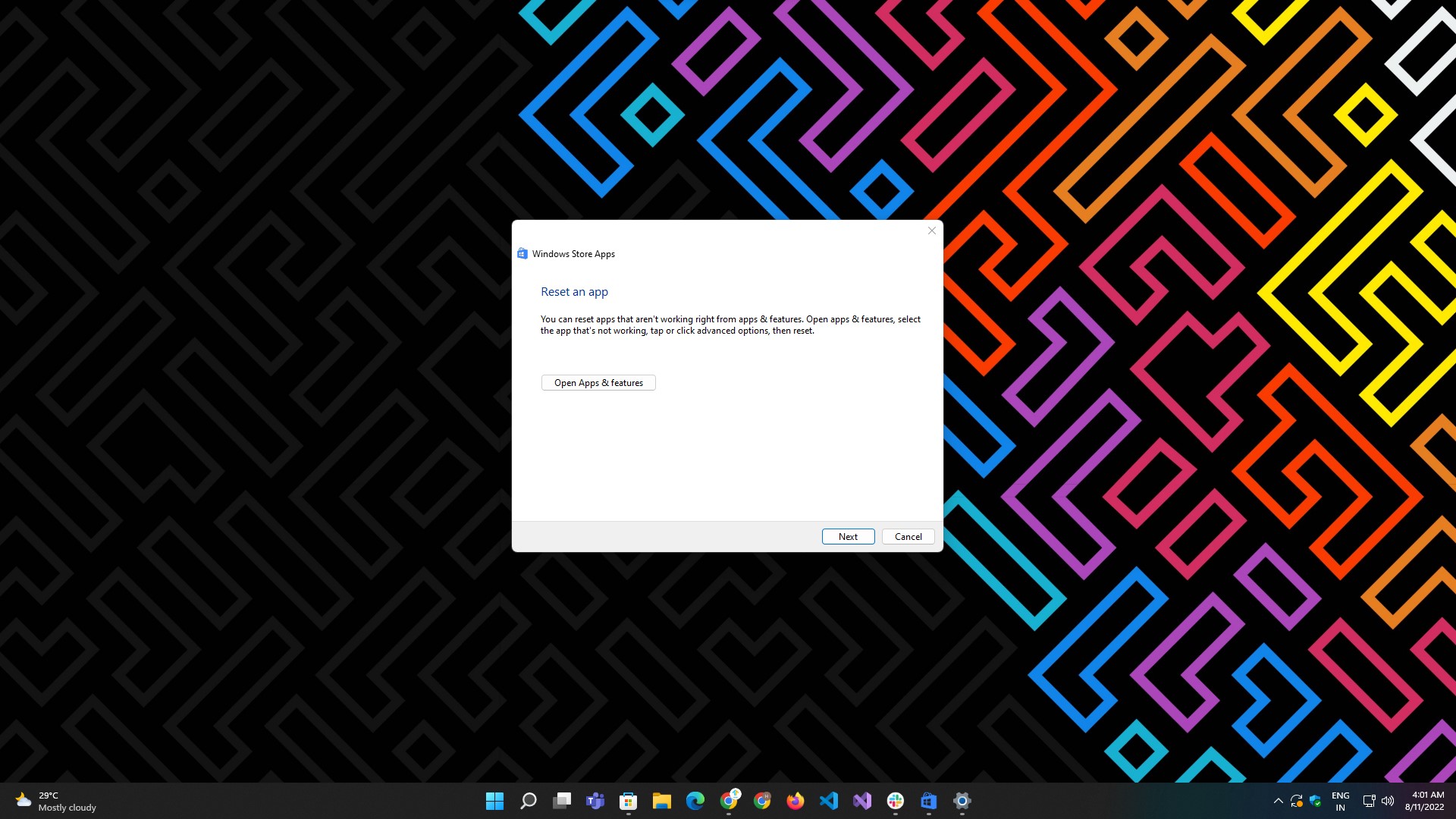 windows store apps troubleshooter