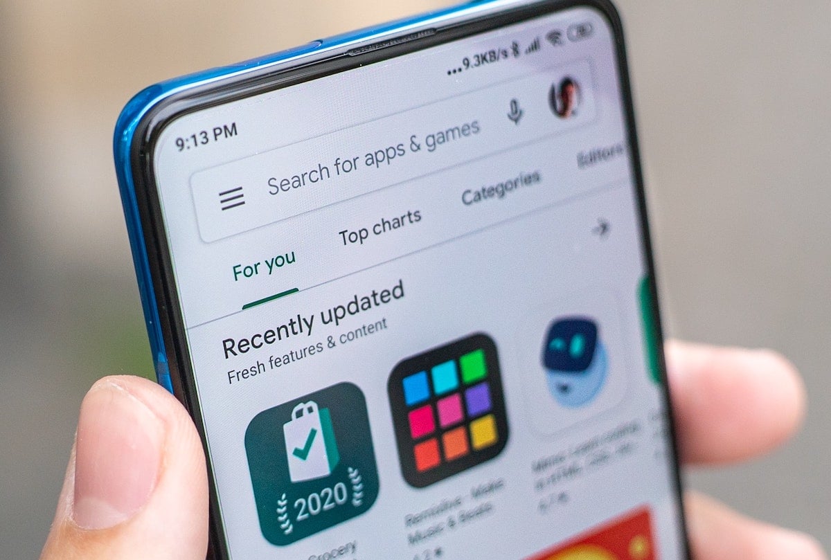 Play Store home page