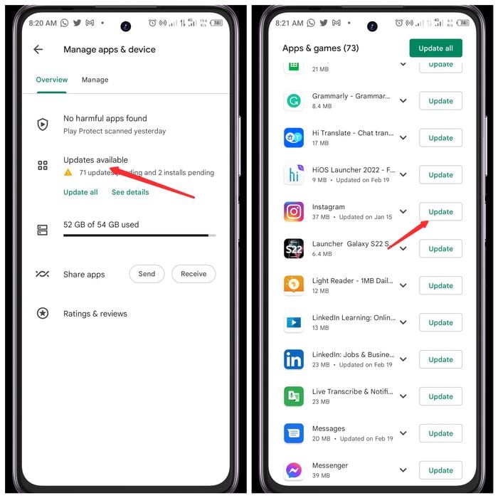 instagram keeps logging out- update instagram on android 