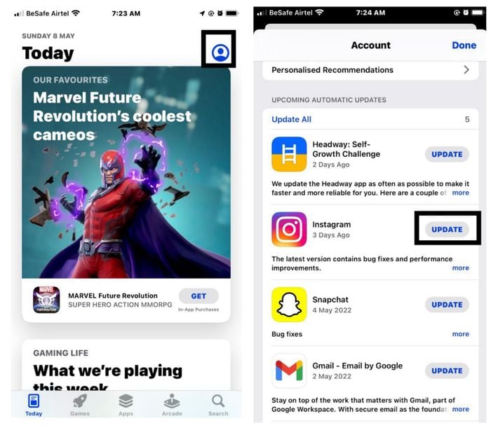 instagram keeps logging out-upgrade instagram on iphone