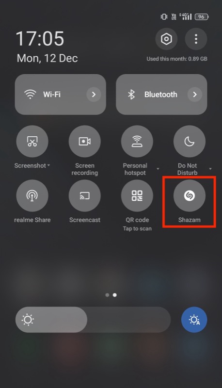 shazam quick action tile